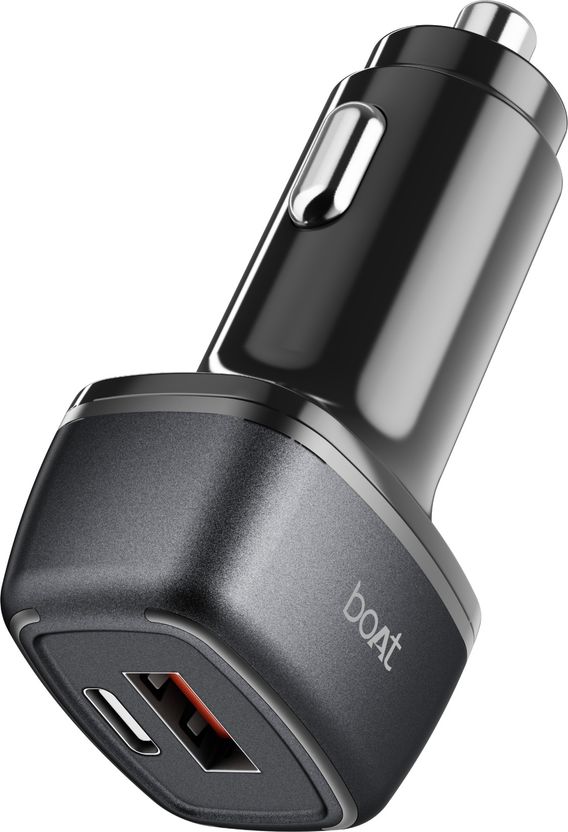 boAt 48 W Turbo Car Charger (Black, With USB Cable)