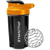 Amazon Brand - Symactive Plastic Shaker Bottle with Mixer Ball and Car