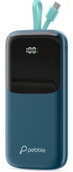 Pebble 10000 mAh Ultra Compact Pocket Size Power Bank (Blue, Lithium P