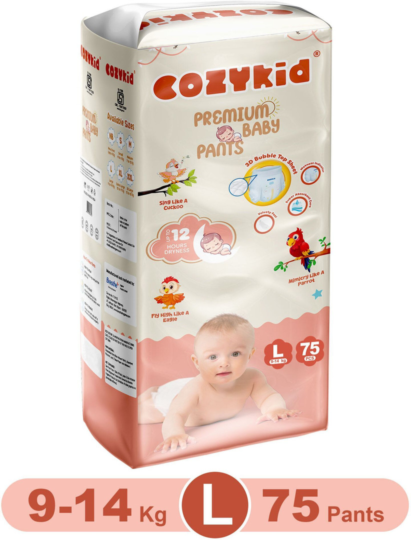 COZYKID Comfort Dry Pull-Up Diaper Pants | 12-Hour Leak Guard & Soothi