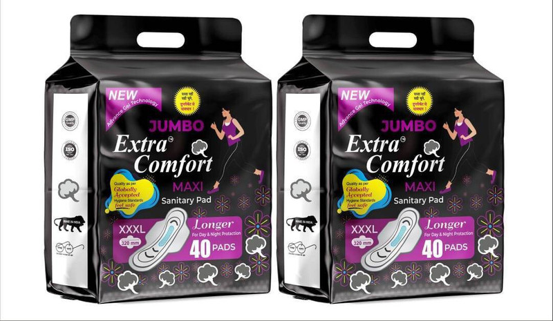 Extra Comfort 80 PCS Jumbo Sanitary 100% Natural Cotton Pad leakage Pr