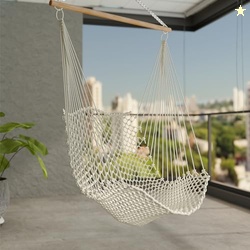 Lifelong Chairs for Home Handmade Jhula with Premium White Cotton Rope