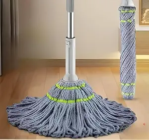 Microfiber Twist Mop with Telescopic Stainless Steel Rod for Office Fl