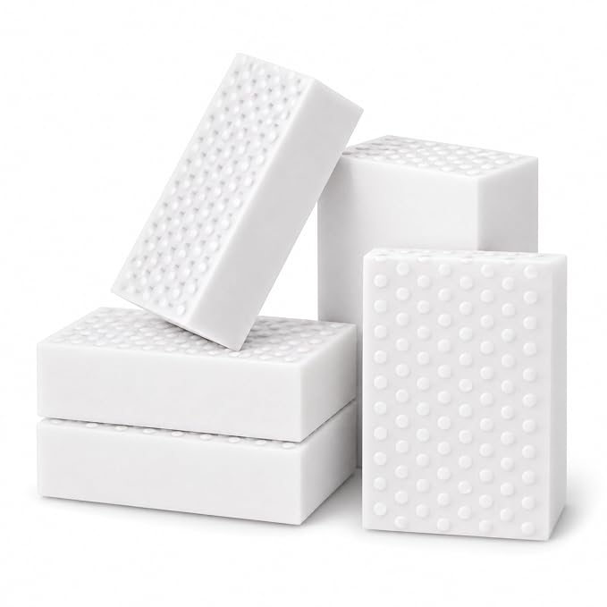 Flex Utility Cleaning Sponges Set of 10 Solid White Blocks for Daily C