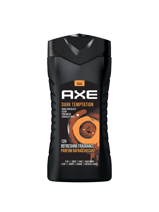 AXE Men Dark Temptation 3-In-1 Face, Hair & Body Wash with Long-Lastin