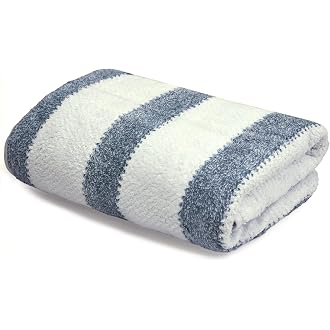 Cortina Stripe Printed Towels for Bath (70 x 140 cm) 380 GSM Microfibe