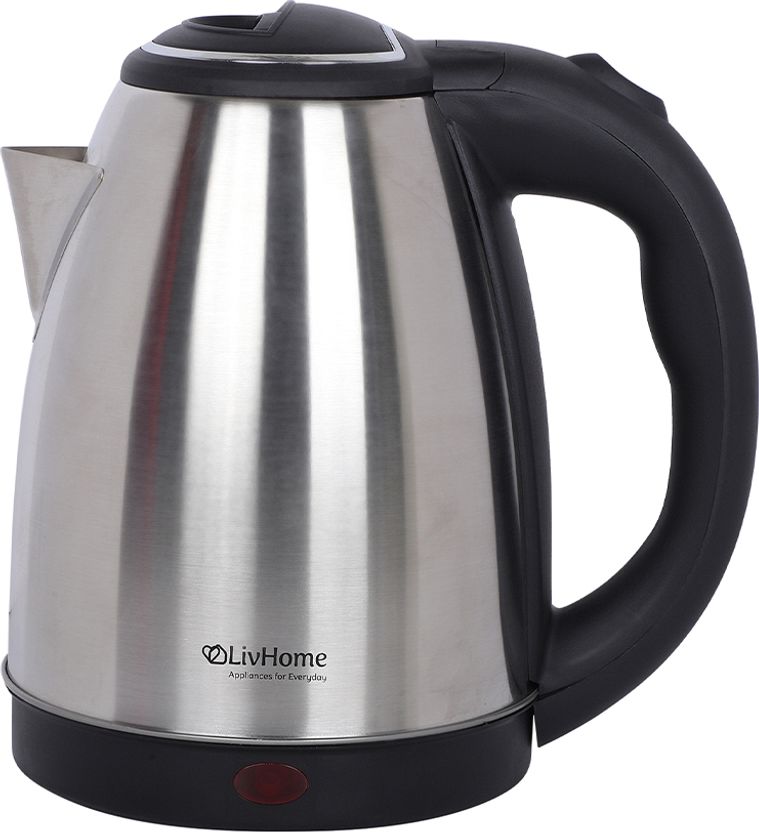 LivHome Quickboil Electric Kettle (1.8 L, Silver Black)