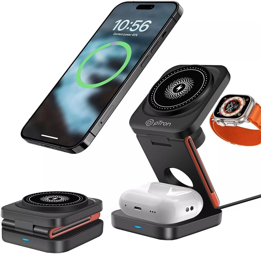 PTron 1920 W 1.67 A Wireless Mobile Charger with Detachable Cable...mo