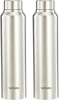 Amazon Brand - Solimo Stainless Steel Water Bottle (Pack of 2) | BIS-A