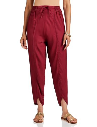 Amazon Brand - Myx Women's Relaxed Rayon Dhoti Pants (AW22MYX34_Maroon