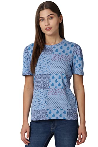 Van Heusen Woman Women's Regular T-Shirt (VWCTURGP681059_Light Blue XS