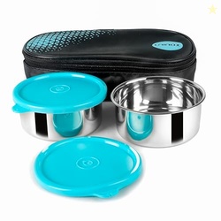 uninox Stainless Steel Tiffin Lunch Box Set (2 x 325 ml Container) wit