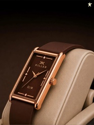 Killer Men Brass Dial & Straps Analogue Watch KLR-GSQ022-BRW-BRW