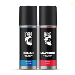 BEARDO Iceman & Maverick Perfume Deo Spray Combo for Men, 150 ml X 2