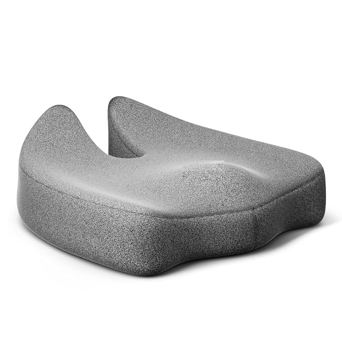 ZUDO Memory Foam Coccyx Seat Cushion for Tailbone Pain Relief, 18x18x4