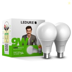 LEDURE Uromaxx 9W LED Bulb|B22 Base|BIS and BEE Approved|CoolWhite,Pac