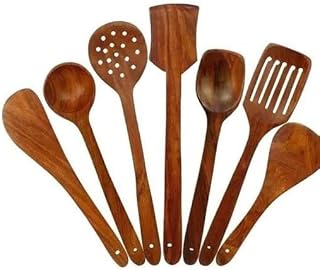 Wooden Serving and Cooking Spoons Set Kitchen Organizer Items Kitchen