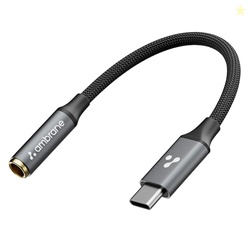 Ambrane Type C to 3.5mm Audio Jack Converter with DAC Headphone Adapte