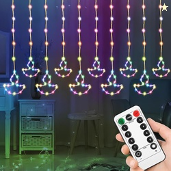 Gesto Diya Curtain Fairy Lights for Decoration - Multicolor String Lig