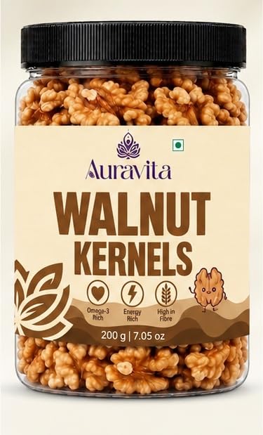 Auravita Walnut Kernels, 200g Pouch | Raw Akhrot Giri Dry Fruit | High