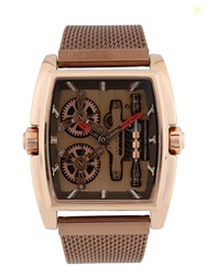 French Connection Barrel Brown Tonneau Dial Mens Analogue Watch FCM02B