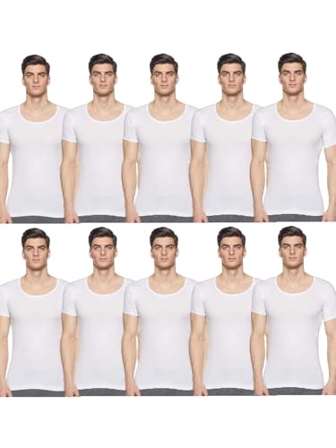 Rupa Jon Half Sleeves Vest for Men | 100% Cotton | Round Neck | Regula