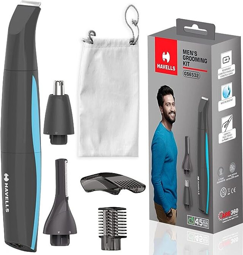 HAVELLS GS6532 5-in-1 Men's Grooming Kit with Protective Combs, Rechar
