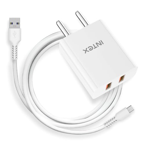 Intex Bolt Quick 65W QCPD Dual Port Output (USB + Type-C), Ultra-Fast