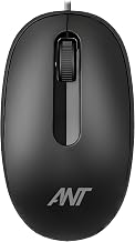Ant OM120 Wired Optical Mouse 1000 DPI USB, Ambidextrous Ergonomic Des