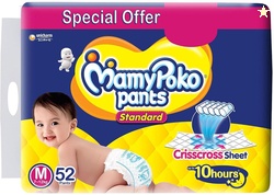 MamyPoko Pants Standard Diapers Pant Diapers - M (52 Pieces)