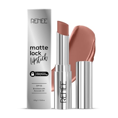 RENEE Matte Lock Lipstick - Jazz, Moisturizing, Long Lasting & Weightl