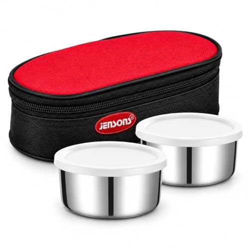 JENSONS Premium Essence Stainless Steel Lunchbox 3pc Set (350ml x 2) T