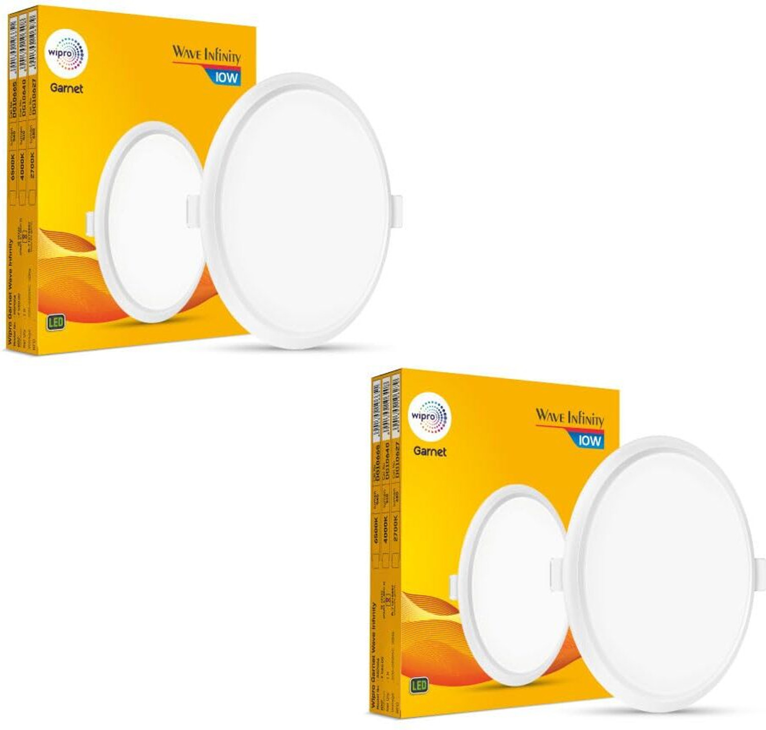 Wipro Garnet 10W Round LED Wave Infinity Panel Cool White Light (6500K