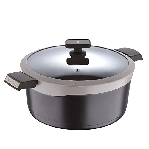 BERGNER Gastro Non Stick Casserole/Briyani Pot/Handi with Glass Lid 28