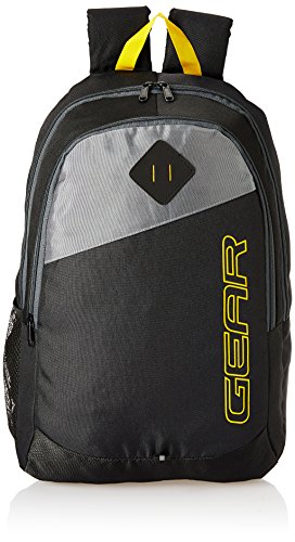 Gear 21 Ltrs Black Grey Casual Backpack (MDBKPECO50104) Gear 21 Ltrs B