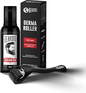 Beardo Beard & Hair Growth Oil 50ml & Derma Roller For Hair Growth 0.5