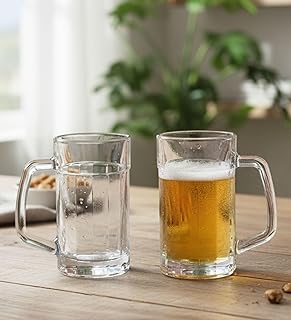 Americano Line 340 ml Beer Mug Set of 4 from Brazil | Crystal Clear Be