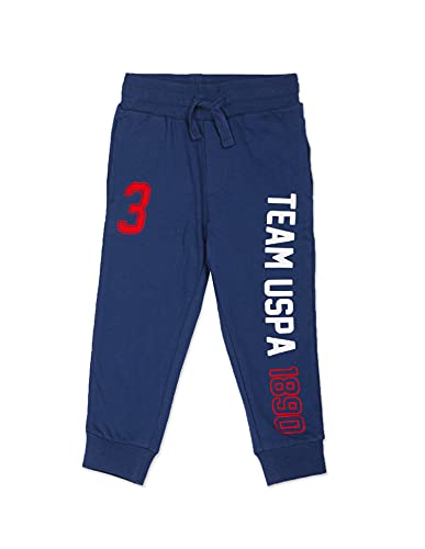 US Polo Assn. Knitted Cotton Joggers for Boys - Mid Rise, Regular Fit,