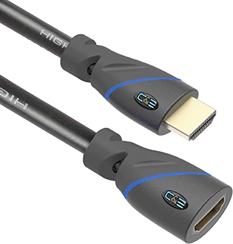 C & E High Speed HDMI Extension Cable - 15 Feet - Male to Female 4k HD