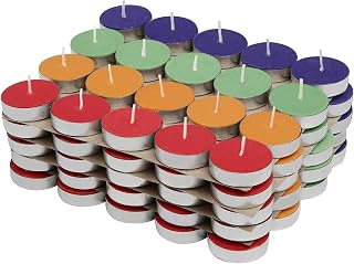 AGNO Tealight Branded Diwali Diya Colored Wax Tealight Candles (Set of