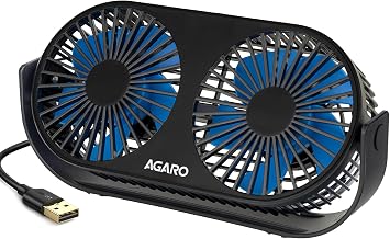 AGARO Signify USB Desk Twin Fan, Portable Table Cooling Fan with 3 Spe