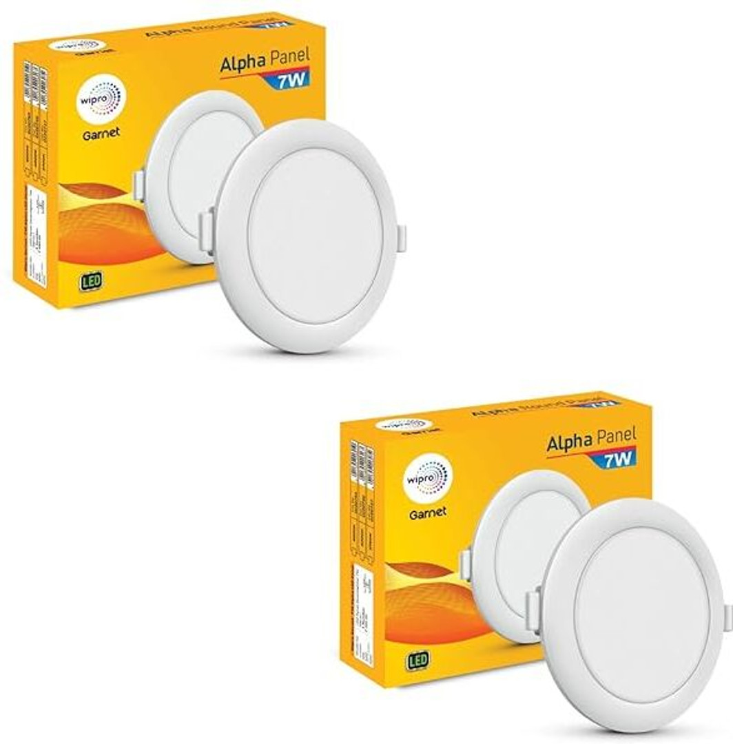 Wipro Garnet 7w Alpha Panel Round (Pack of 2 ) Recessed Ceiling Light