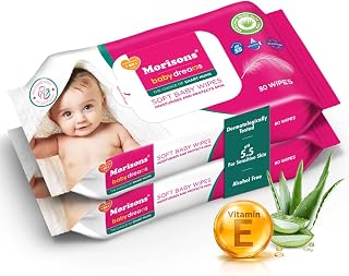 Morisons Baby Dreams Soft Baby Wipes | 80 Wipes x 2 Packs | 97.5% Wate