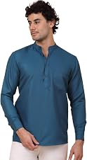 Jompers Men's Teal Solid Short Kurats. (Teal, M)