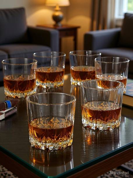 vetreo (Pack of 6) Karat Crystal Whiskey Glass Lead-Free Barware for S