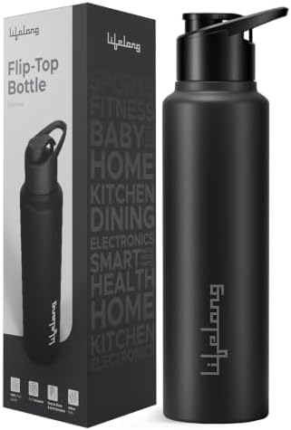 Lifelong Stainless Steel Water Bottle with Sipper | 950ml Durable, Lea
