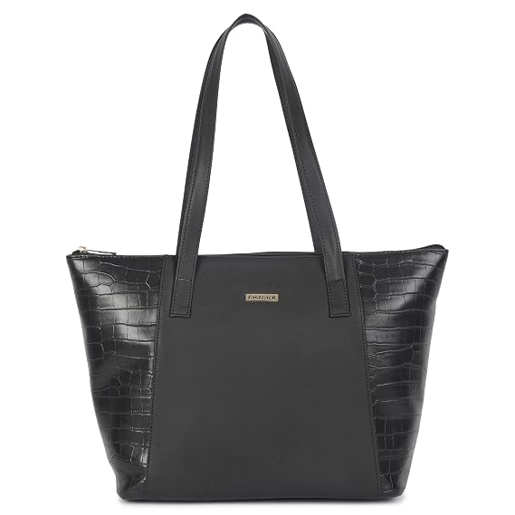 Fastrack Everyday Spacious Charcoal Black Tote Bag For Women