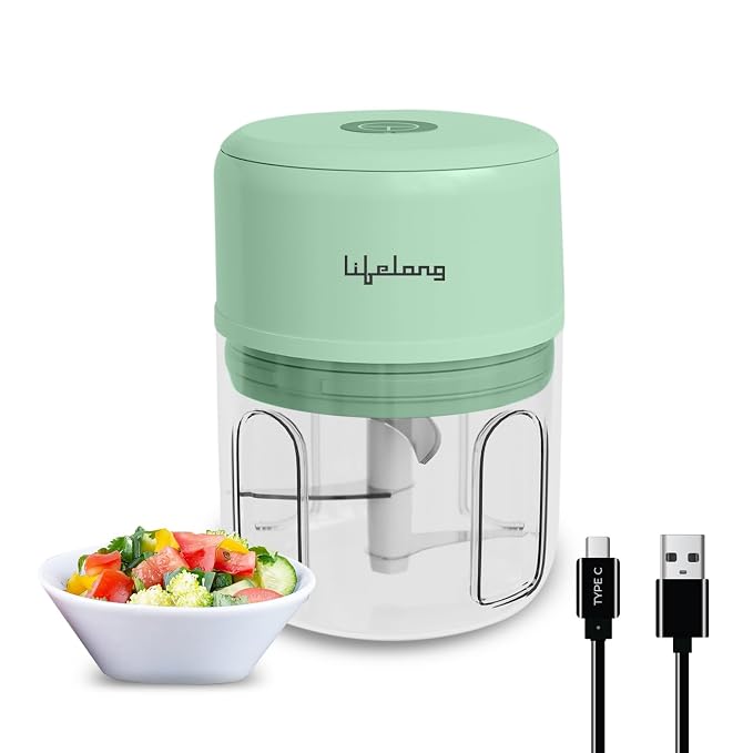 Lifelong USB Rechargeable Wireless Electric Chopper for Kitchen 30 Wat
