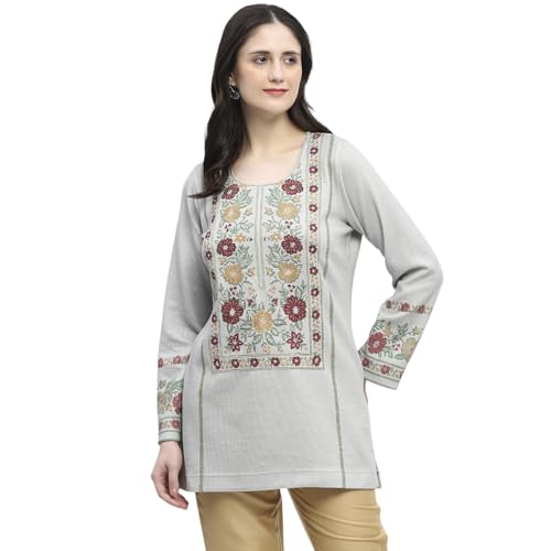 Biba Women Green Polyester Straight Short Kurti_42