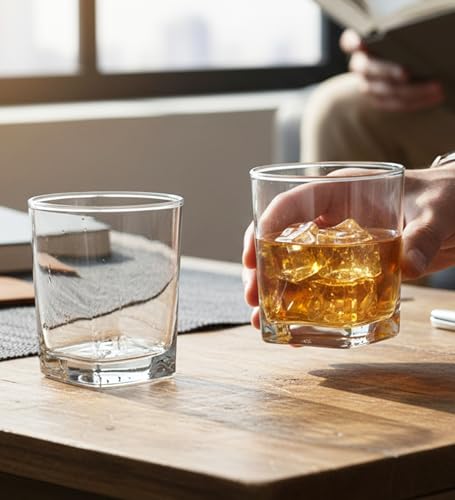 Yera Prima Oak Whisky/Scotch/Water Glasses- 295 ml Each -Set of 6 pcs